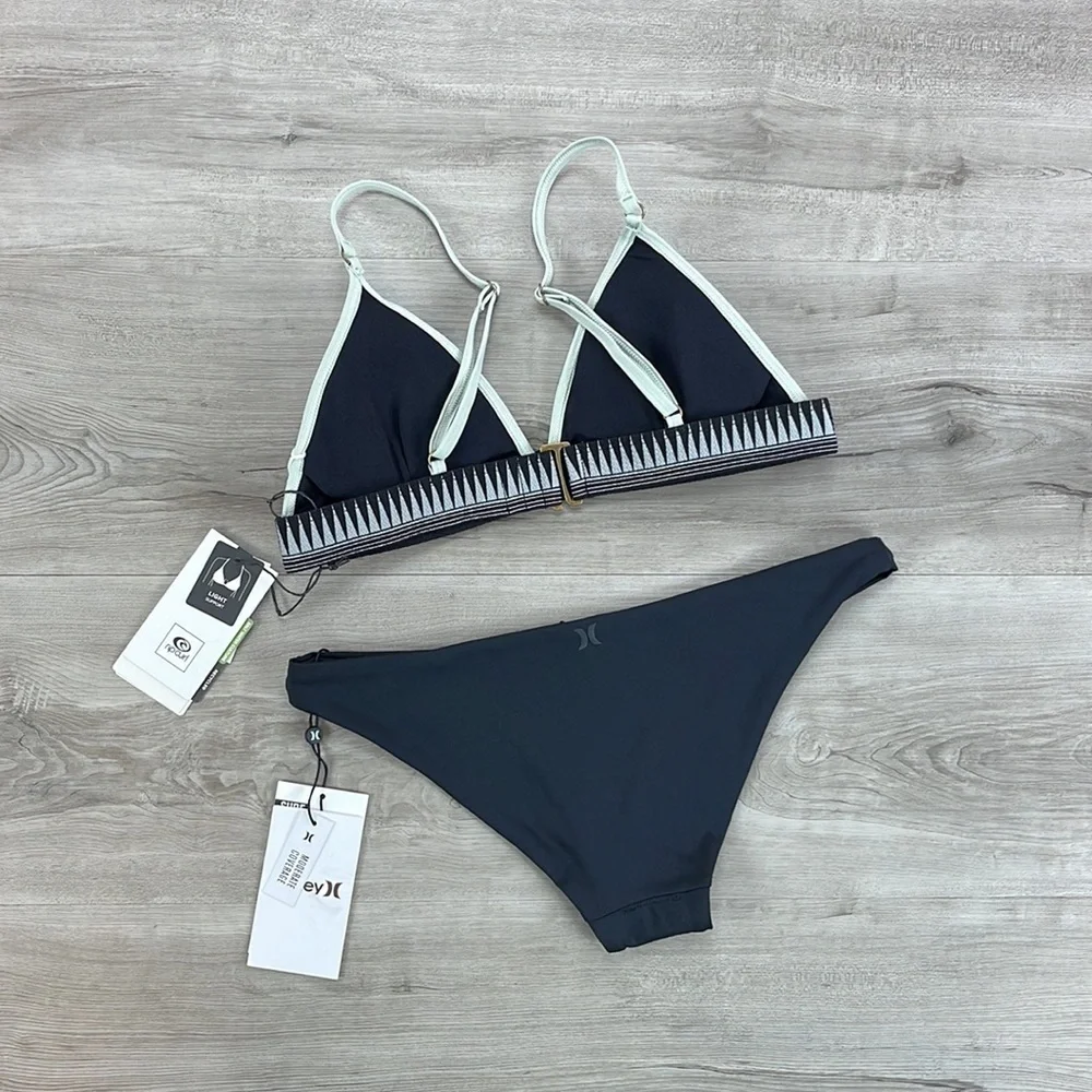 ☀️HURLEY☀️RIP CURL☀️SALTY DAZE BANDED TRI SURF BIKINI SET